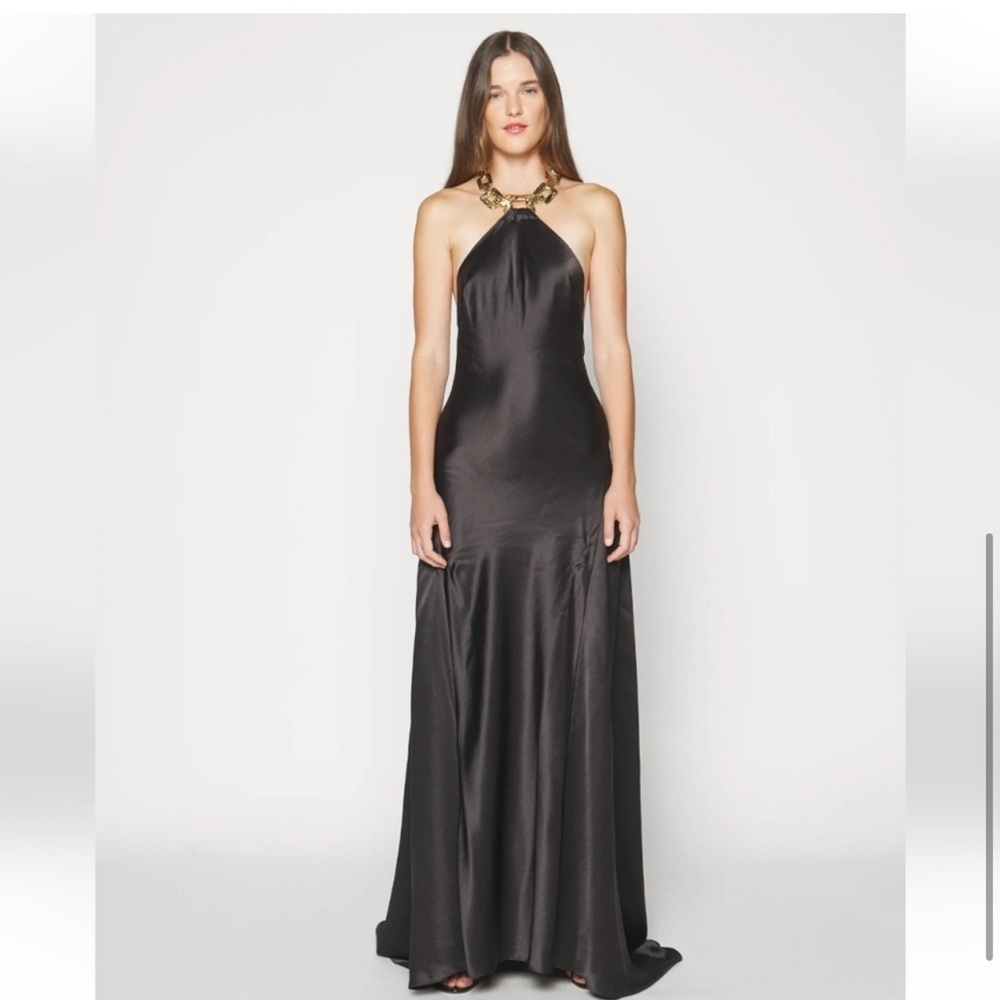 STAUD Francoise Halter Neck Chain Necklace Gown Maxi Dress Black New With Tags! - Picture 5 of 16